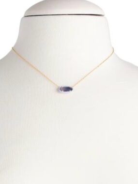 NWT KENDRA SCOTT gold lavender ombre illusion enamel frame pendant necklace
